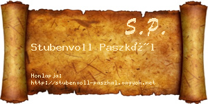 Stubenvoll Paszkál névjegykártya